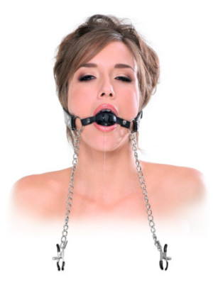 Deluxe Ball Gag and Nipple Clamps
